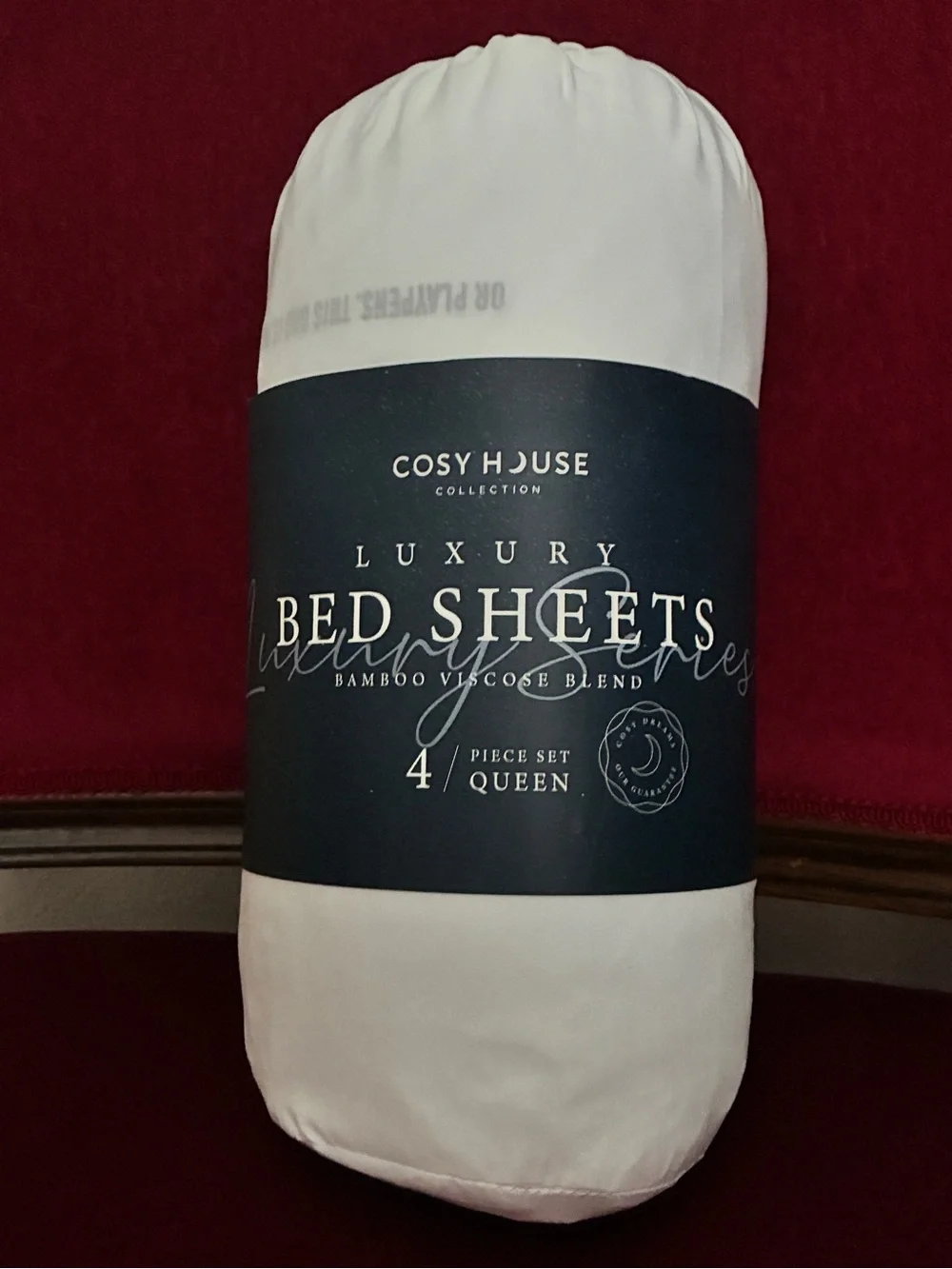 Cosy House 4 piece 100% Bamboo Sheets, Viscose Blend, Queen, White, NEW! $180